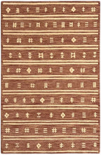 Brown Tribal Southwest Rug | Geometric Striped Wool Rug