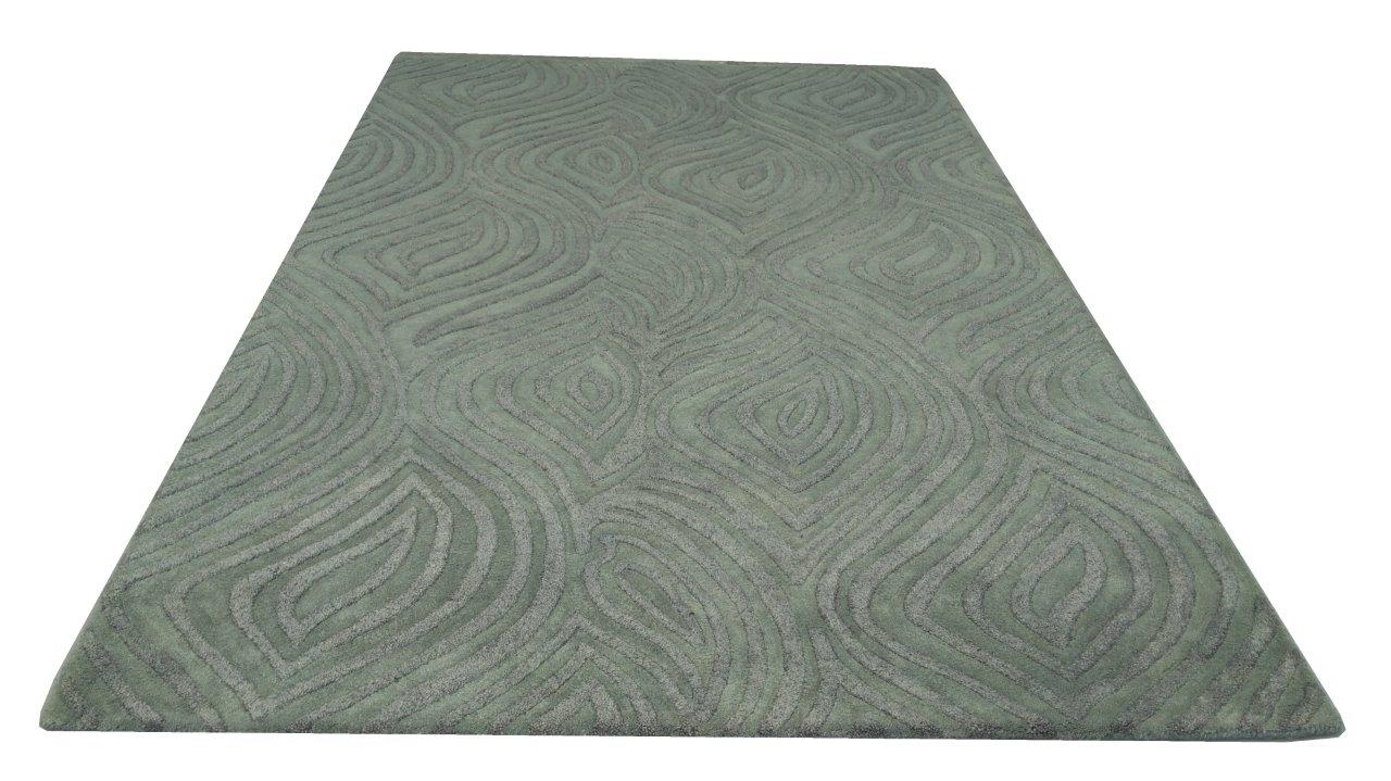 Faux Bois Hand Tufted Wool Viscose Rug Sage Green