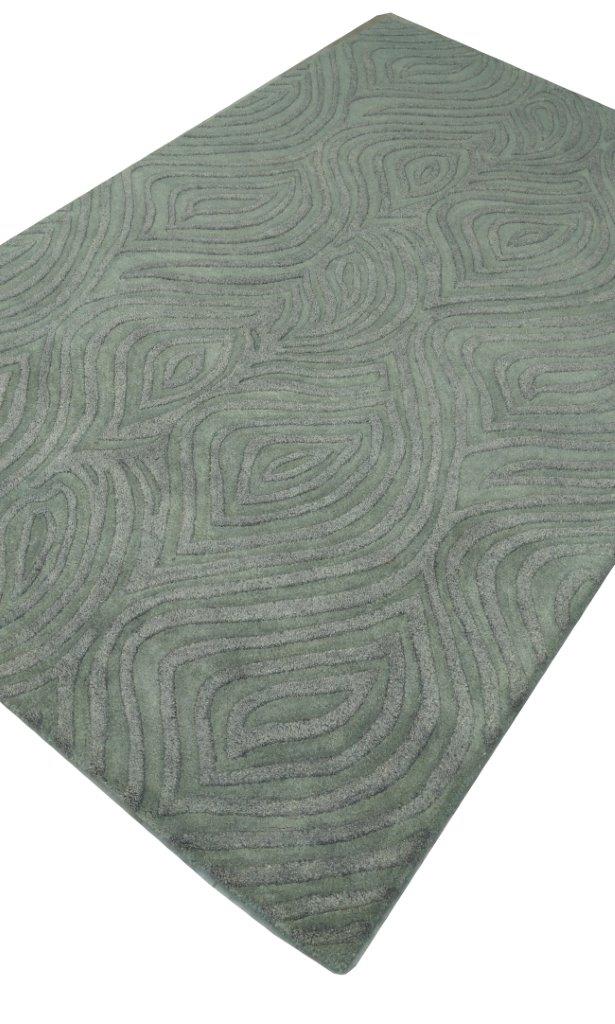 Faux Bois Hand Tufted Wool Viscose Rug Sage Green