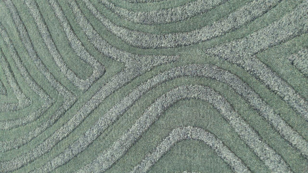 Faux Bois Hand Tufted Wool Viscose Rug Sage Green