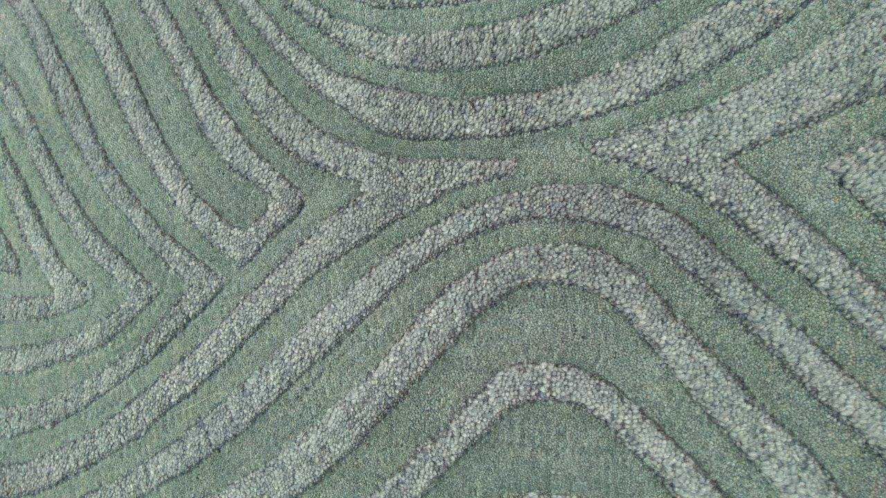 Faux Bois Hand Tufted Wool Viscose Rug Sage Green