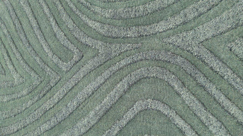 Faux Bois Hand Tufted Wool Viscose Rug Sage Green