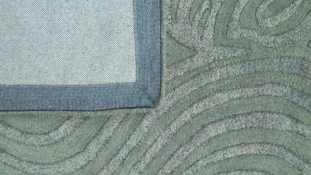 Faux Bois Hand Tufted Wool Viscose Rug Sage Green