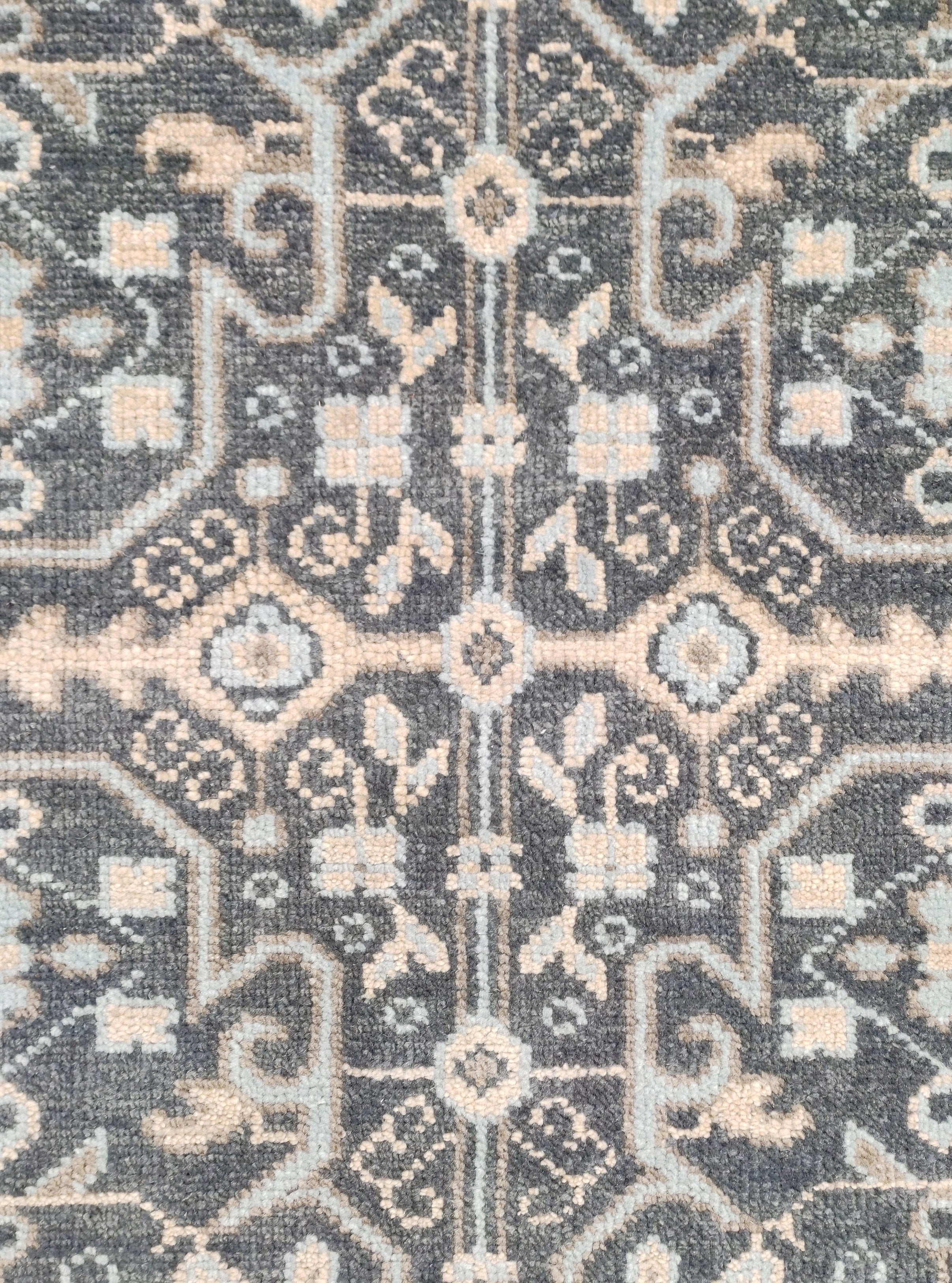 Freja Hand Knotted Wool Rug Grey Blue