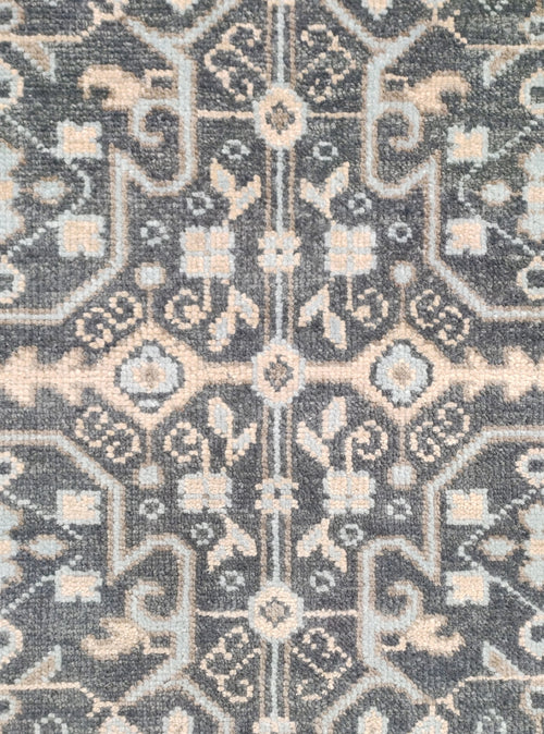Freja Hand Knotted Wool Rug Grey Blue