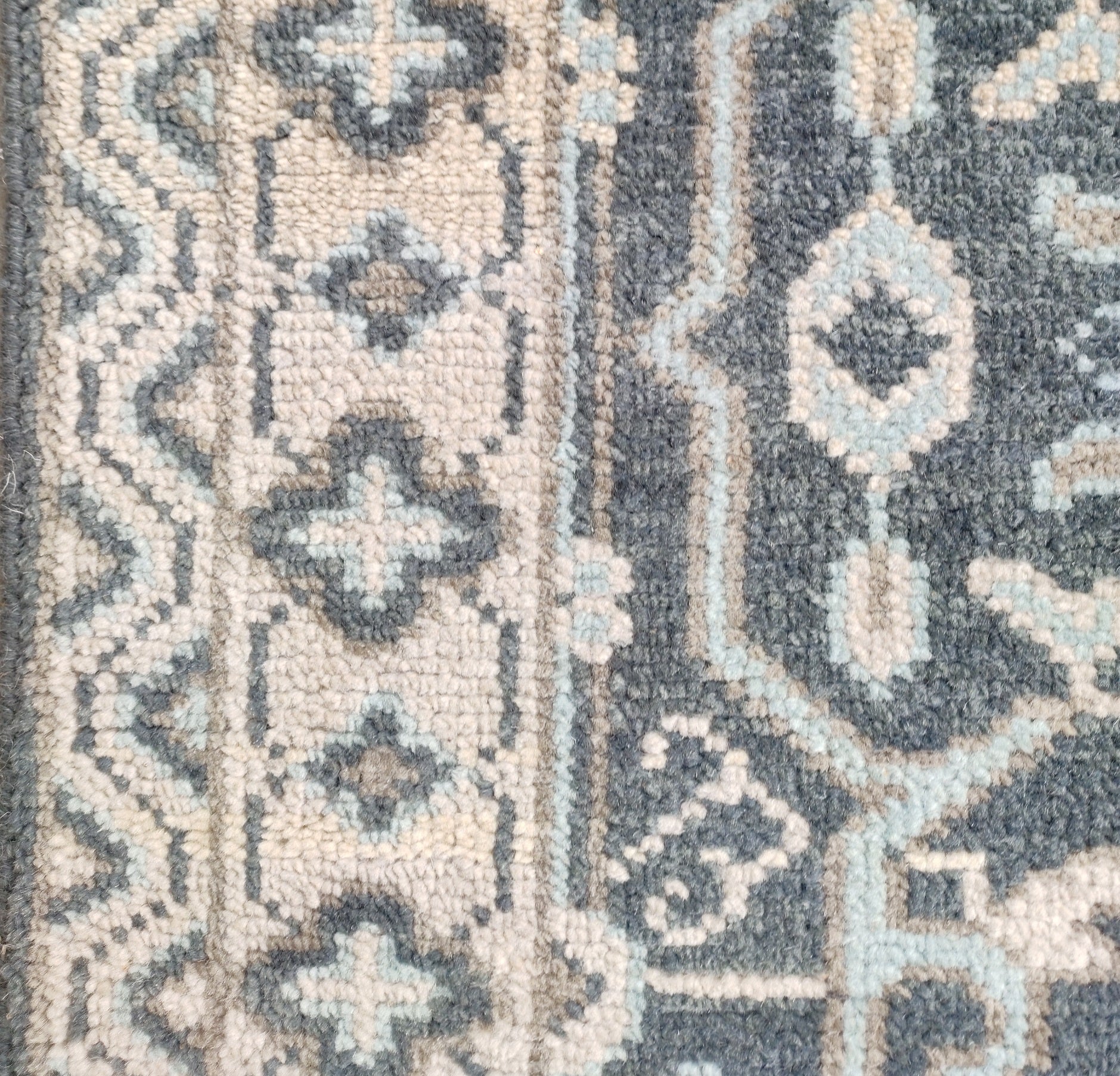 Freja Hand Knotted Wool Rug Grey Blue