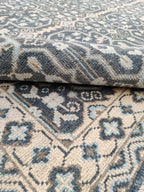 Freja Hand Knotted Wool Rug Grey Blue
