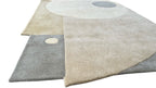Geo Irregular Abstract Hand Tufted Wool Rug Beige