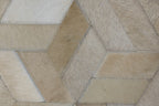 Geometric 3D Leather Hide Rug Beige