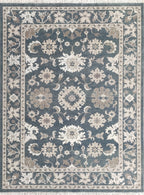 Harlequin Traditional Hand Knotted Wool Rug Grey