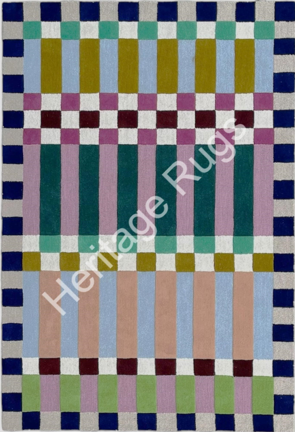 Haxton Plaid Hand Tufted Wool Rug Multicolor