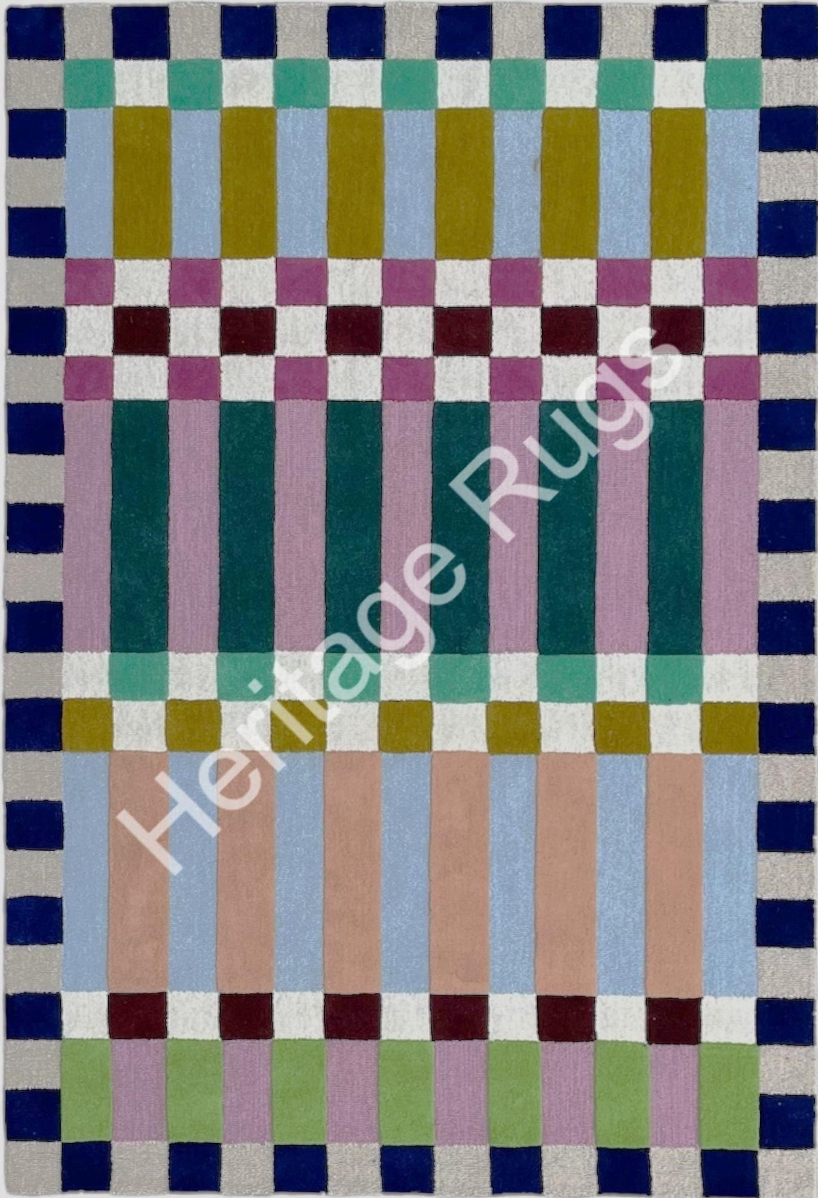 Haxton Plaid Hand Tufted Wool Rug Multicolor