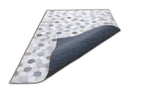 Hexa Pattern Leather Hide Rug Light Grey