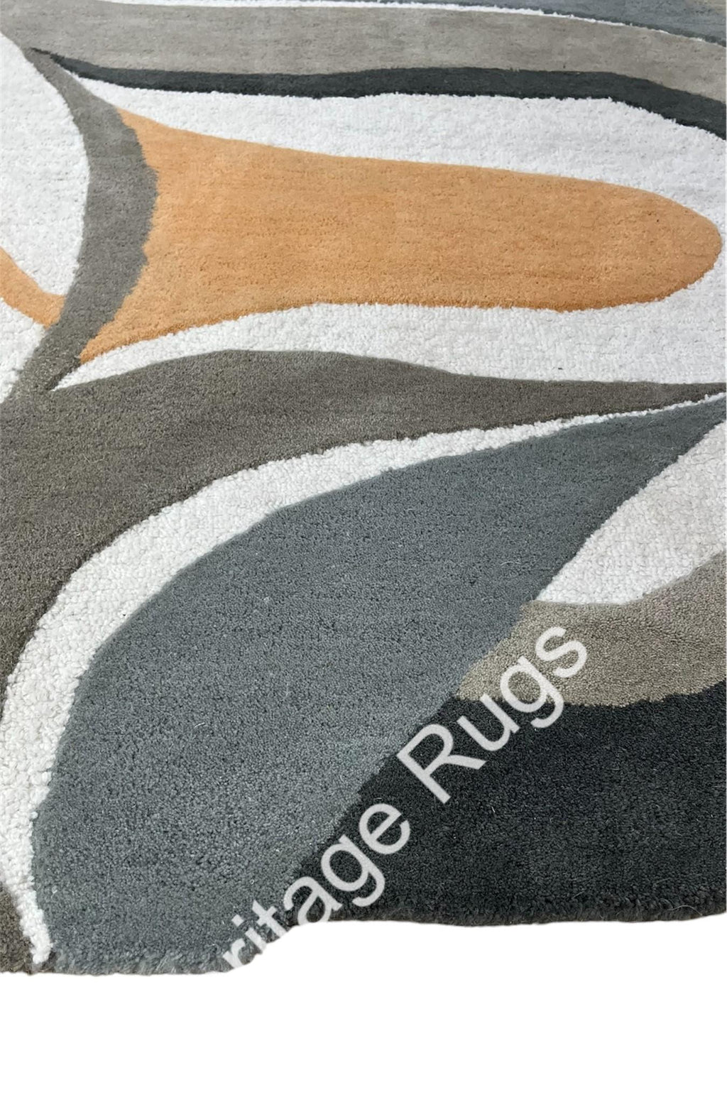 Horn Irregular Muted Grey Hand Tufted Wool Rug