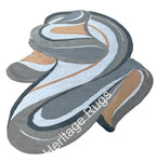Horn Irregular Muted Grey Hand Tufted Wool Rug