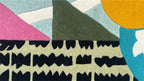 Mosaic Sunburst Irregular Abstract Rug | Sage Green, Mustard & Multicolor Geometric Area Rug