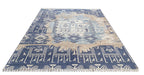 Southwestern Pictorial Hand-Knotted Wool Rug | Indigo Blue, Slate & Beige