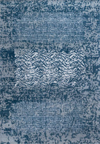 Tidal Cipher – Teal Blue & Misty Blue Hand-Knotted Wool Rug