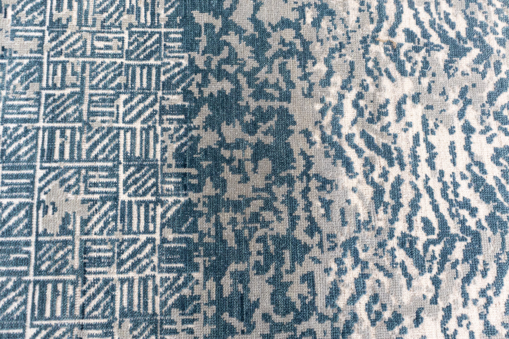Tidal Cipher – Teal Blue & Misty Blue Hand-Knotted Wool Rug