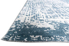 Caspian Blue & Ivory Hand-Knotted Wool Rug | Modern Abstract Area Rug