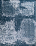 Caspian Blue & Ivory Hand-Knotted Wool Rug | Modern Abstract Area Rug