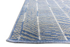 Striata Blue & Ivory Hand-Knotted Wool Rug | Modern Linear Geometric Area Rug