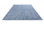 Striata Blue & Ivory Hand-Knotted Wool Rug | Modern Linear Geometric Area Rug
