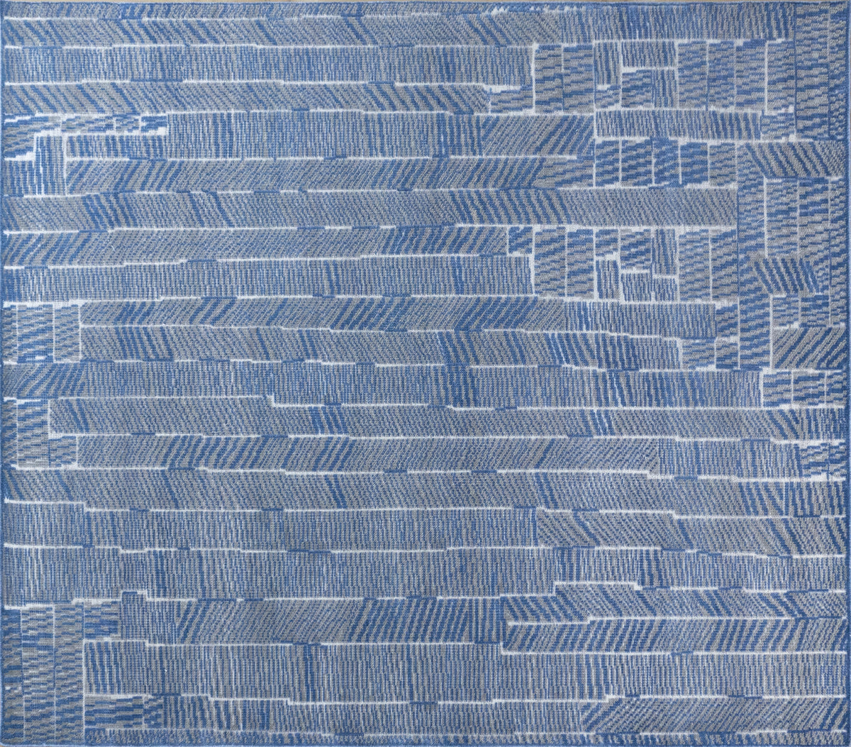 Striata Blue & Ivory Hand-Knotted Wool Rug | Modern Linear Geometric Area Rug