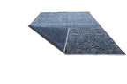 Midnight Mosaic – Navy Blue & Antique Ivory Hand-Knotted Wool Rug