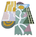 Mosaic Bloom Irregular Abstract Rug | Sage Green, Mustard & Blush Pink Artistic Area Rug