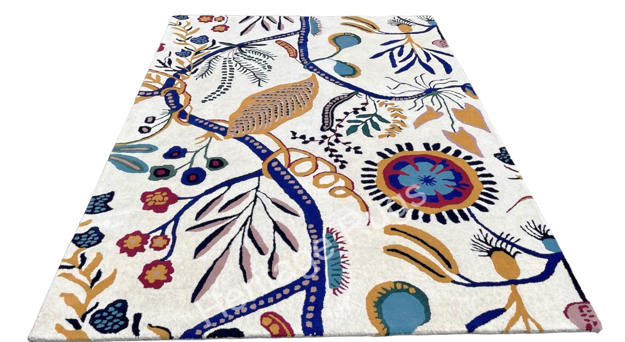 Jackfruit Floral Hand Tufted Wool Rug Multicolor