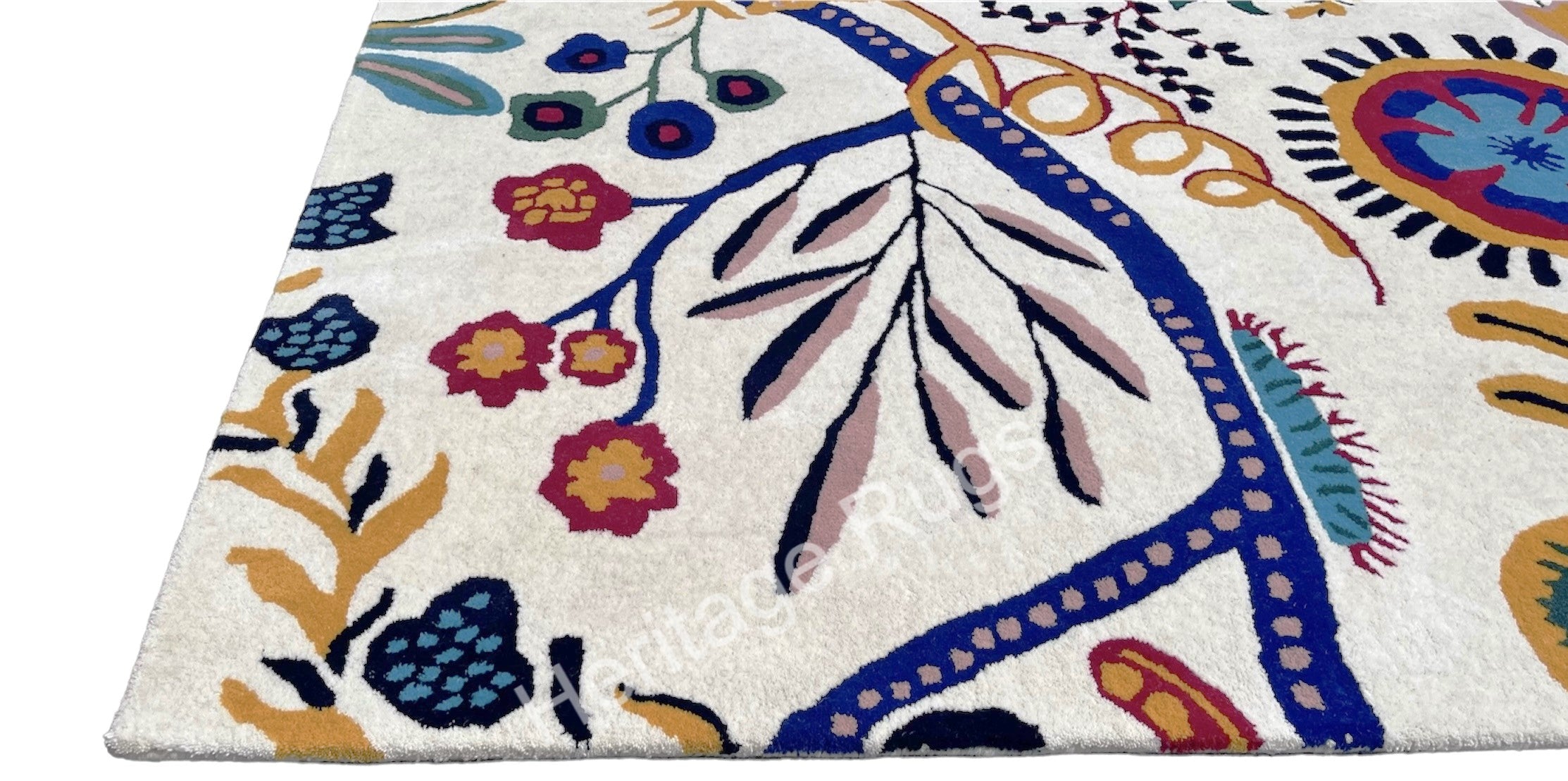 Jackfruit Floral Hand Tufted Wool Rug Multicolor