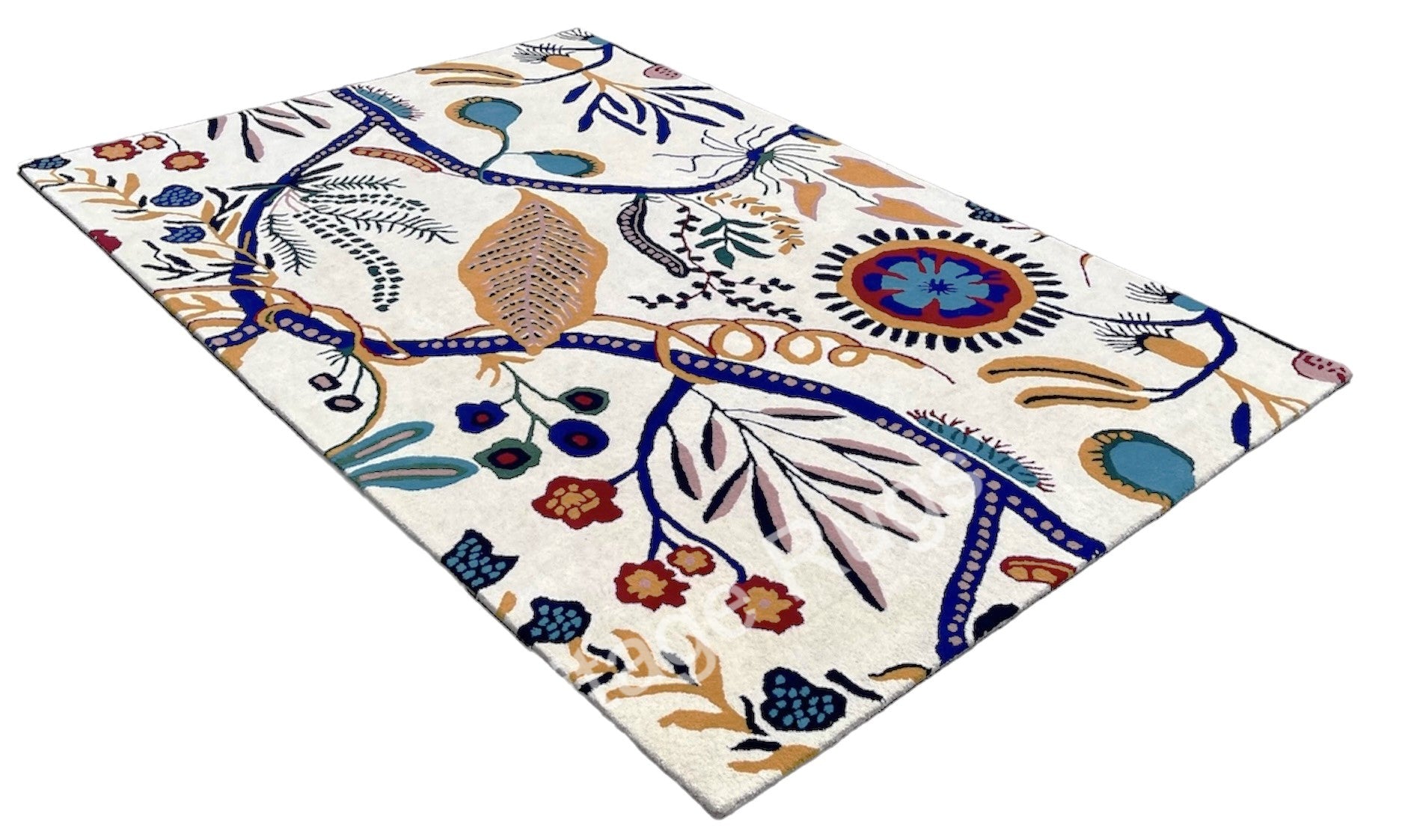Jackfruit Floral Hand Tufted Wool Rug Multicolor