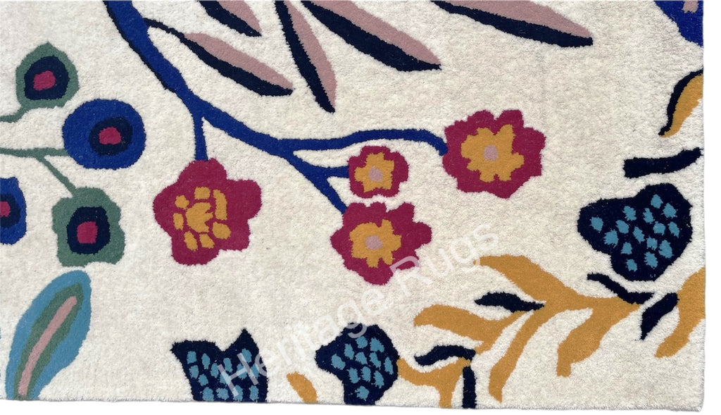 Jackfruit Floral Hand Tufted Wool Rug Multicolor
