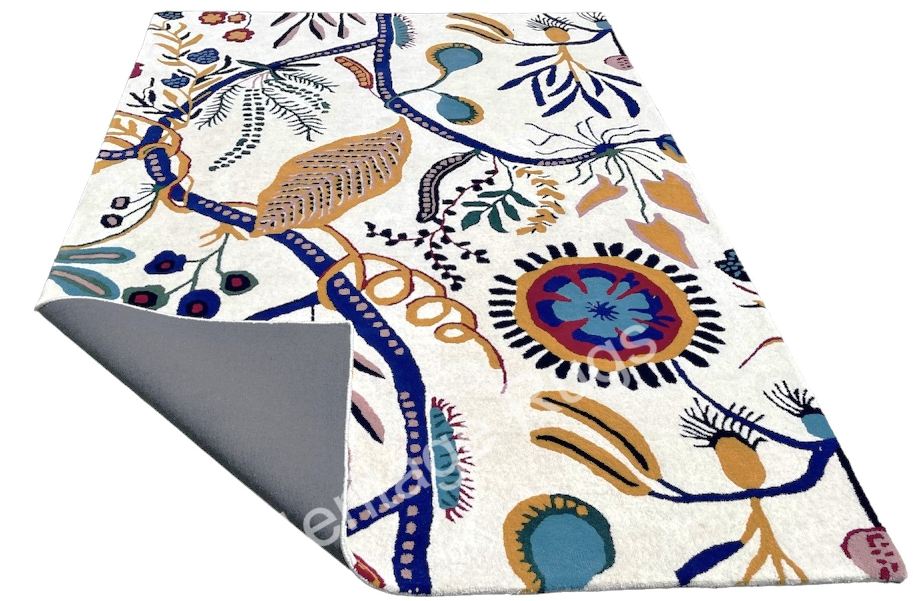 Jackfruit Floral Hand Tufted Wool Rug Multicolor