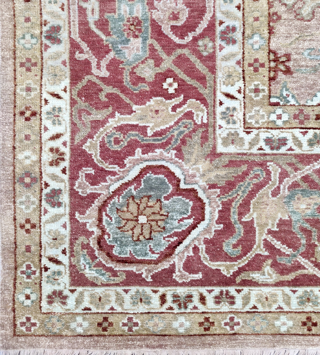 Jaipur Turkish Knot Hand Knotted Wool Rug Pink