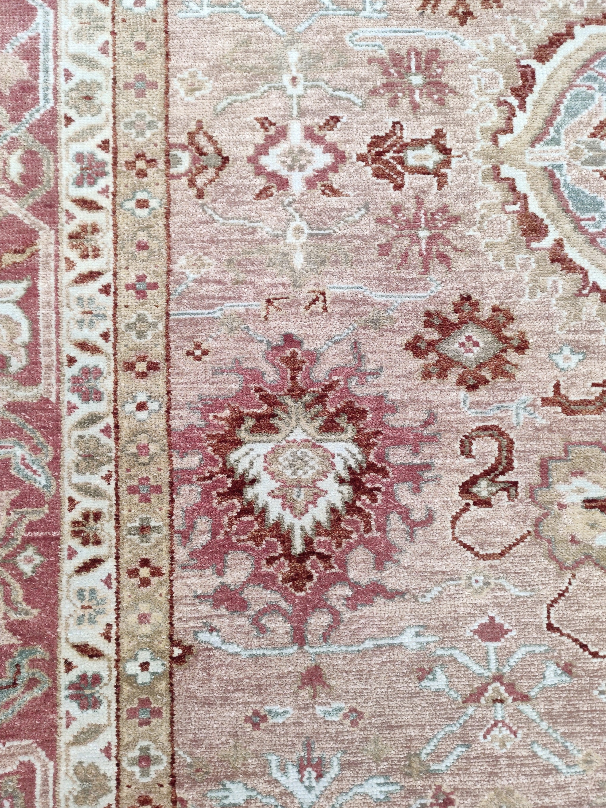 Jaipur Turkish Knot Hand Knotted Wool Rug Pink