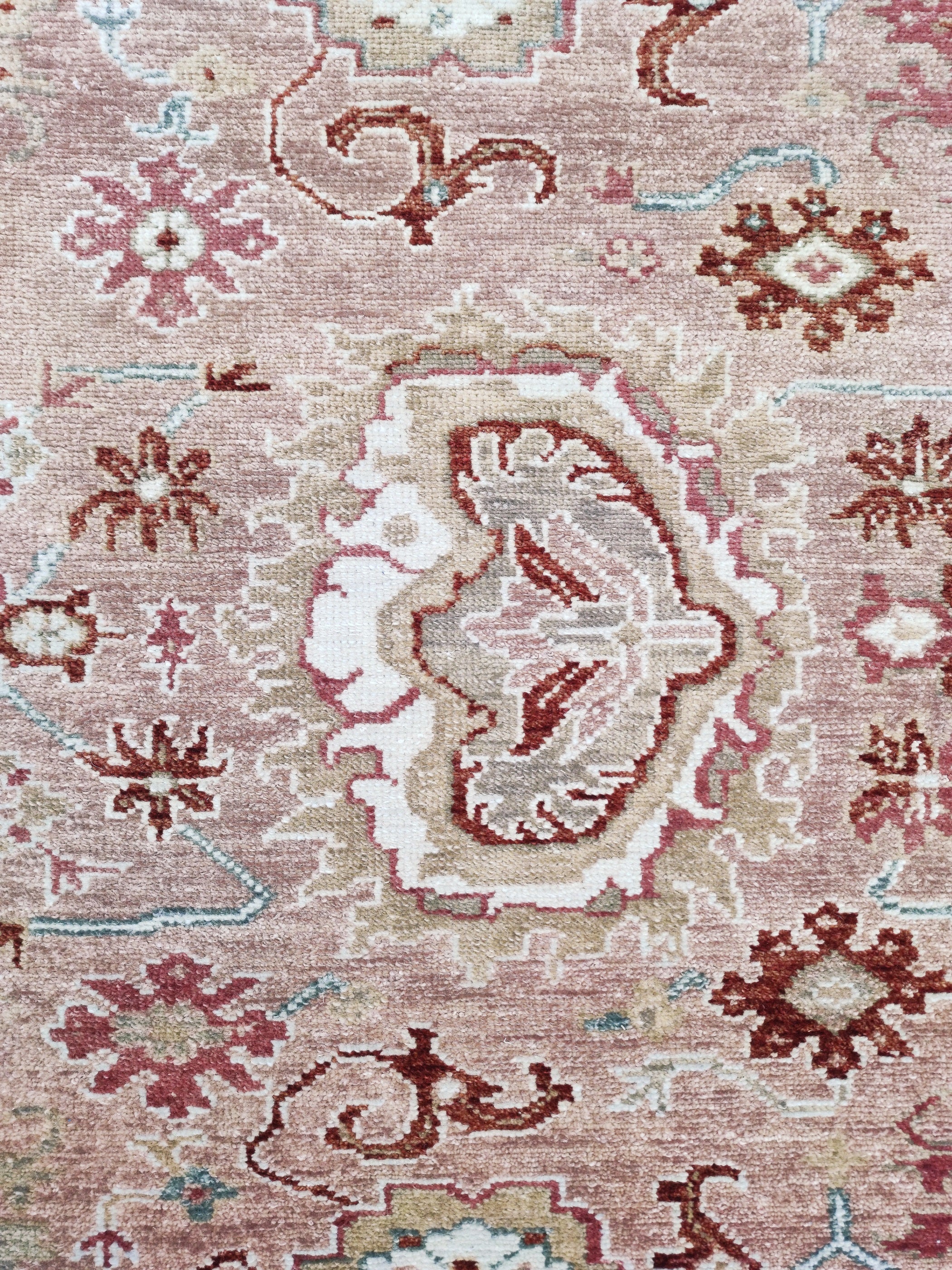 Jaipur Turkish Knot Hand Knotted Wool Rug Pink