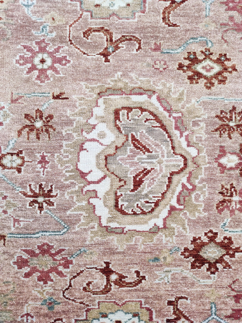 Jaipur Turkish Knot Hand Knotted Wool Rug Pink