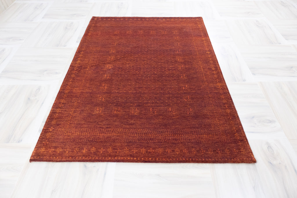 Jiggy Gabbeh Hand Knotted Wool Rug Rust Red