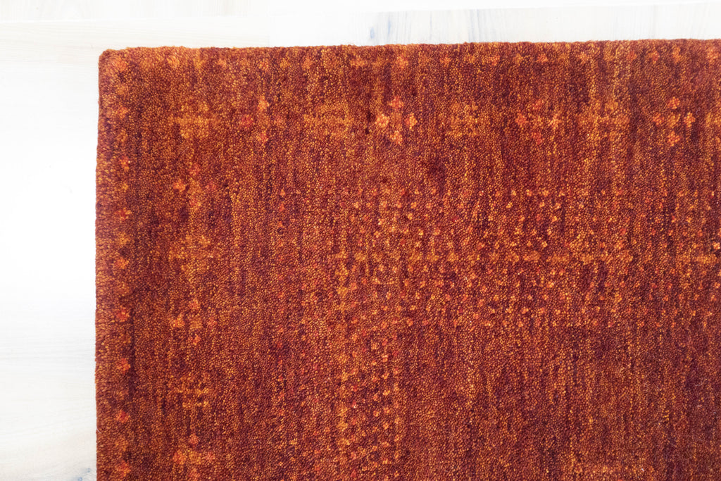 Jiggy Gabbeh Hand Knotted Wool Rug Rust Red
