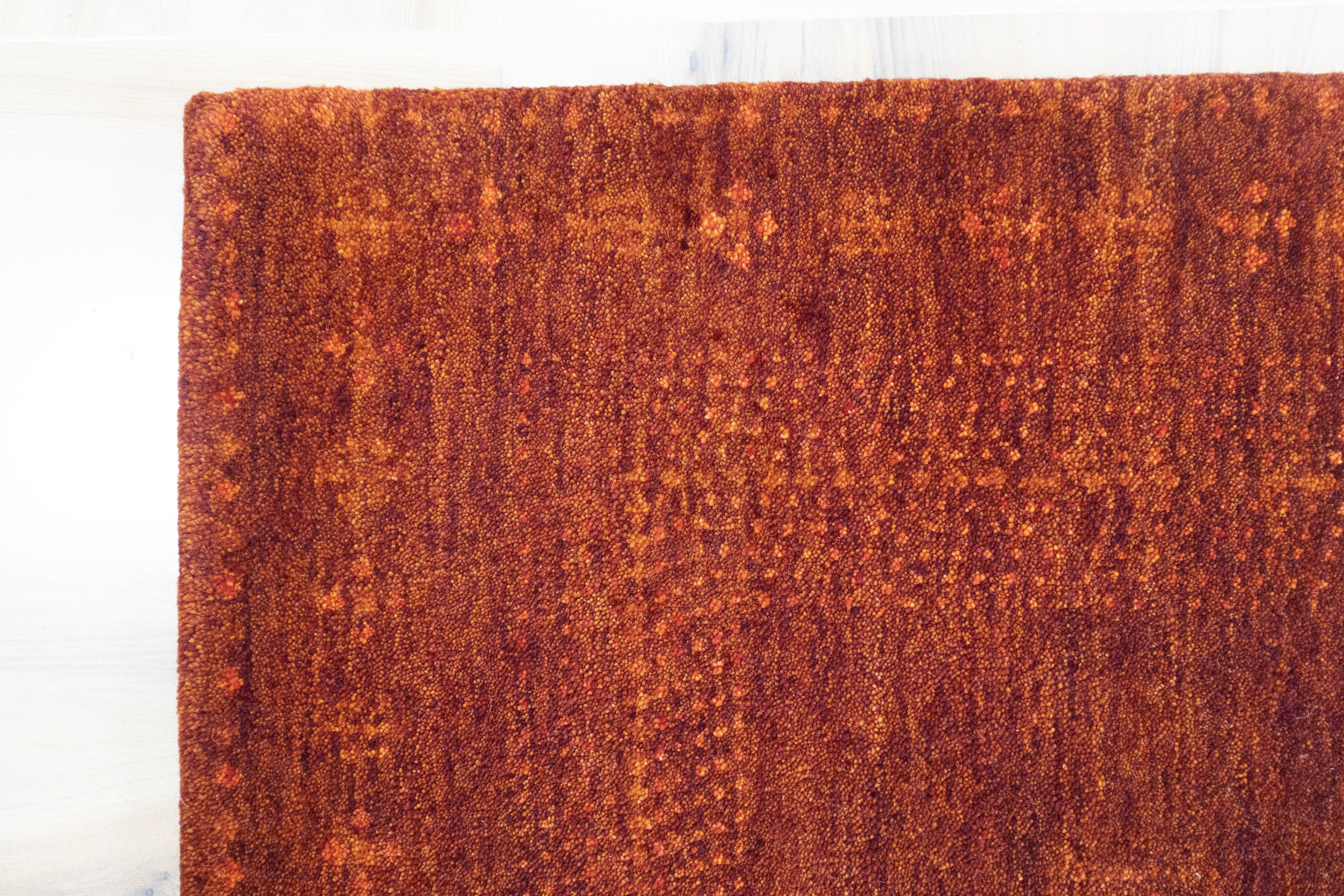 Jiggy Gabbeh Hand Knotted Wool Rug Rust Red