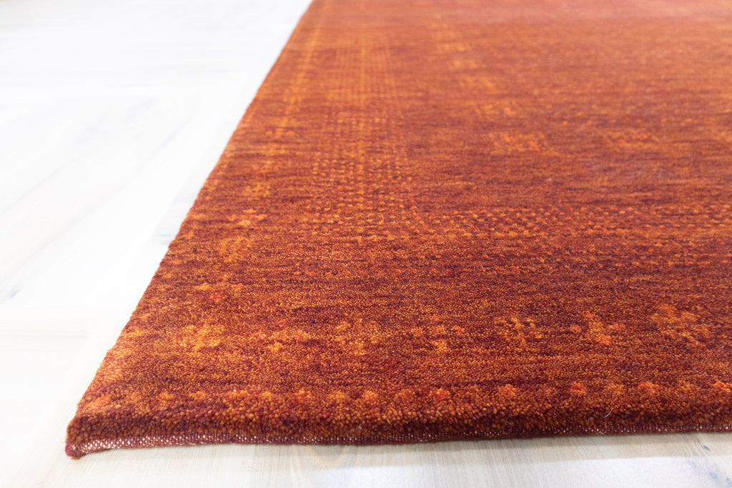 Jiggy Gabbeh Hand Knotted Wool Rug Rust Red