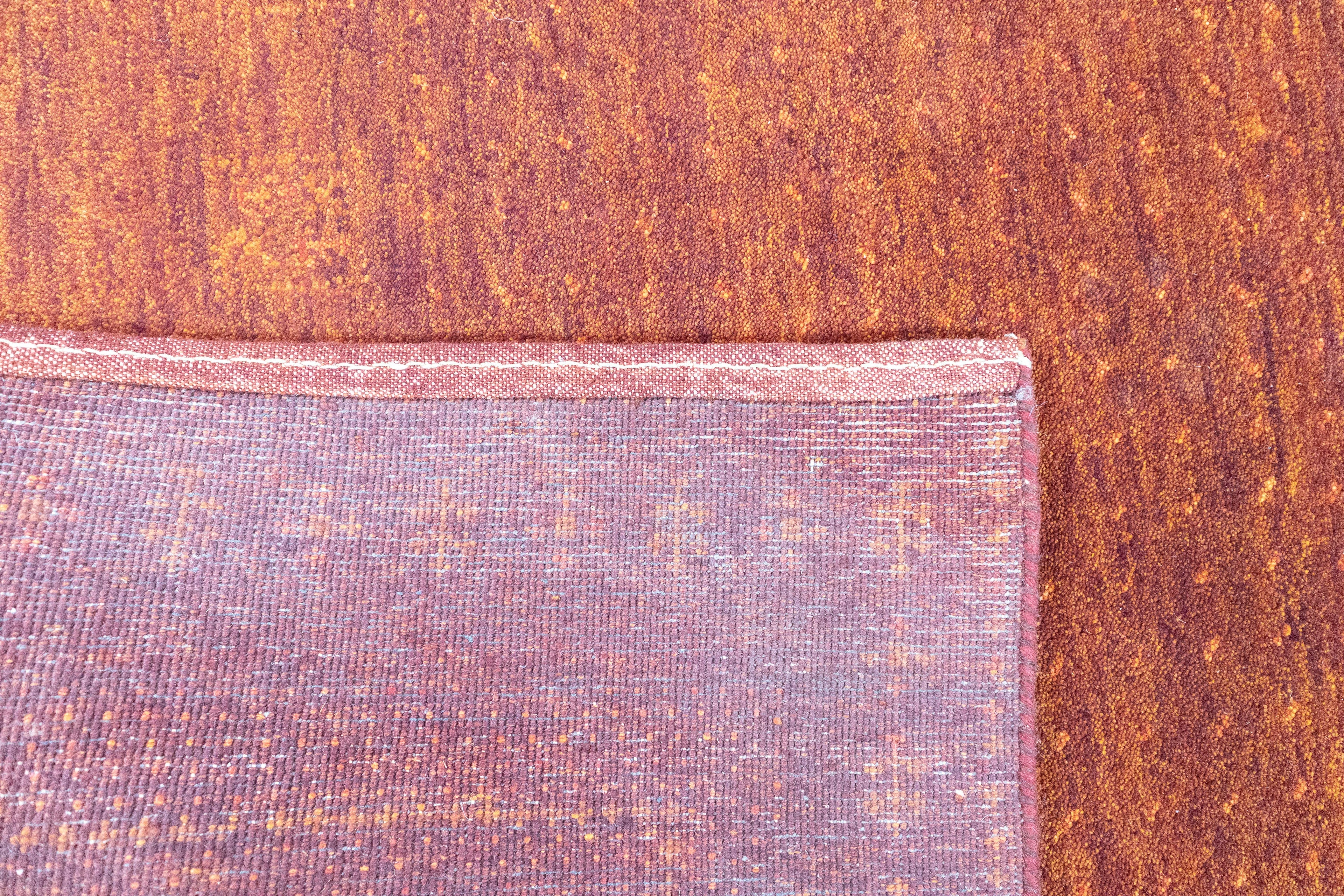 Jiggy Gabbeh Hand Knotted Wool Rug Rust Red