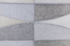 Lattice Leather Hide Rug Grey