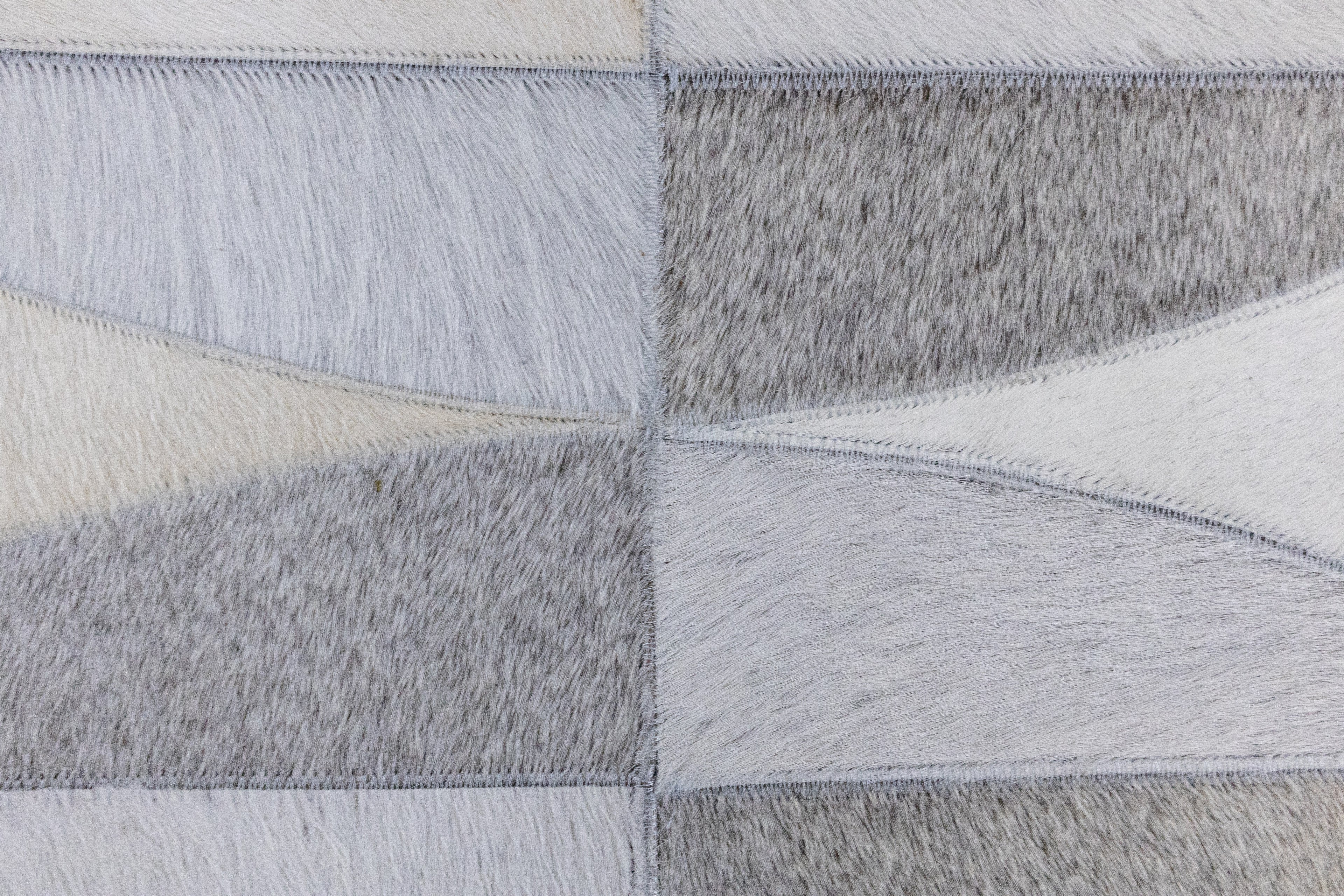 Lattice Leather Hide Rug Grey