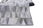 Lattice Leather Hide Rug Grey