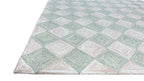 Leo Checkered Hand Tufted Wool Rug Light Green