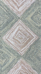 Leo Checkered Hand Tufted Wool Rug Light Green