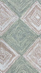 Leo Checkered Hand Tufted Wool Rug Light Green
